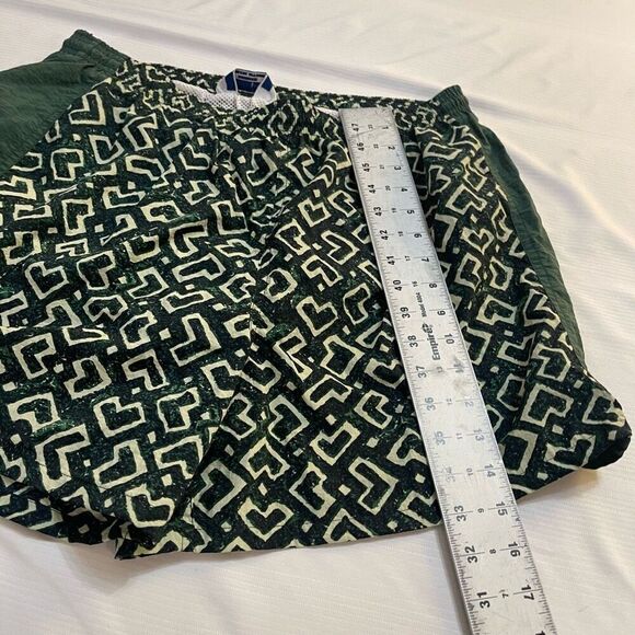 Champion Green Retro Geometric Swim Trunks Size Large - Picture 3 of 7